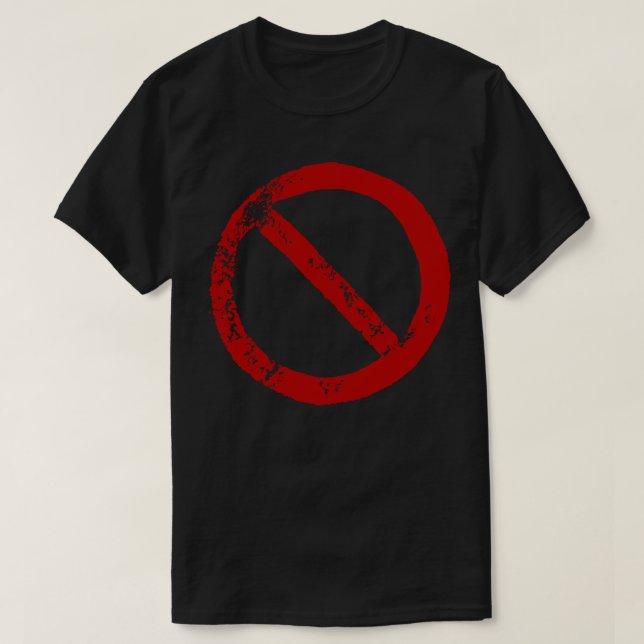 Camiseta Sinal de proibição (Frente do Design)