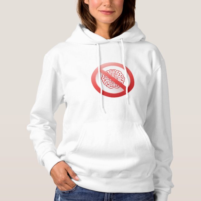 Camiseta Sinal de proibição de usar inteligência artificial (Frente)