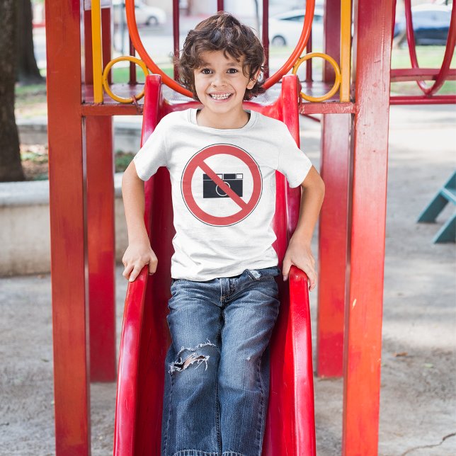 Camiseta Sinal de Proibido Fotografar (Criador carregado)
