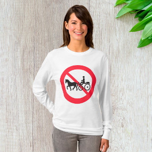 Camiseta Sinal de Proibido Veículos Puxados a Cavalo