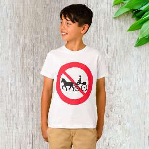 Camiseta Sinal de Proibido Veículos Puxados por Cavalos
