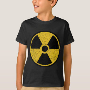 CAMISETA SINAL DE RADIAÇÃO DO SÍMBOLO DE ALERTA NUCLEAR RAD