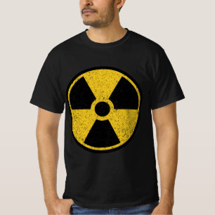 CAMISETA SINAL DE RADIAÇÃO DO SÍMBOLO DE ALERTA NUCLEAR RAD