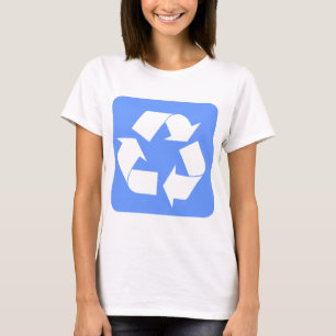 Camiseta Sinal de reciclagem - Azul-bebê