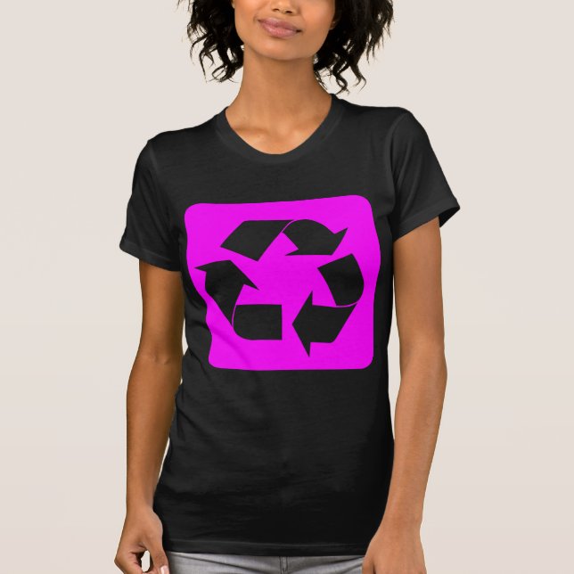 Camiseta Sinal de reciclagem - Magenta (Frente)