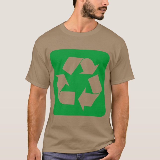 Camiseta Sinal de Reciclagem - Verde Grama (Frente)