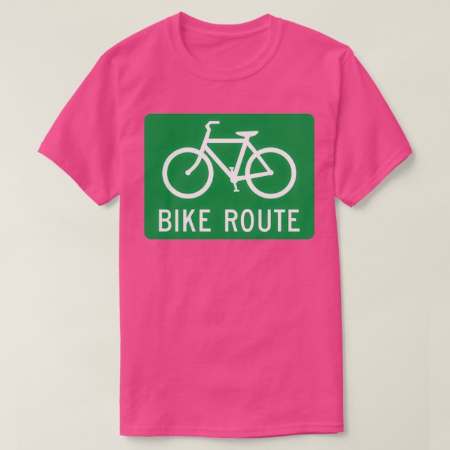 Camiseta Sinal de rota de bicicleta (Frente do Design)