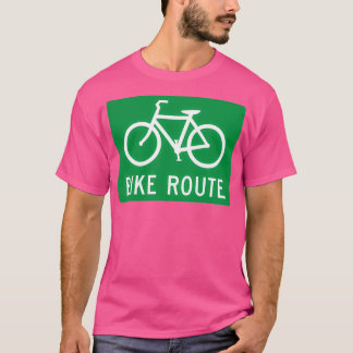 Camiseta Sinal de rota de bicicleta