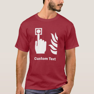 Camiseta Sinal de segurança do botão de alarme de incêndio