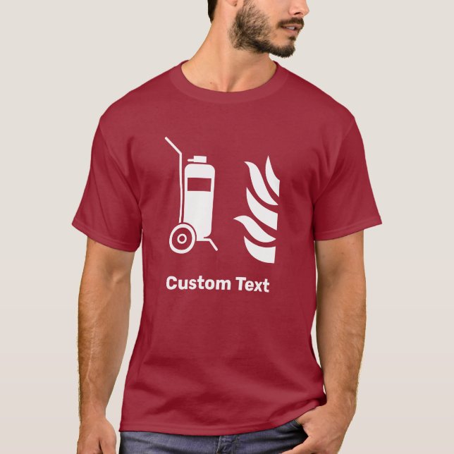 Camiseta Sinal de segurança do extintor de incêndio com rod (Frente)