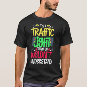 Camiseta Sinal de semáforo vermelho amarelo verde parada