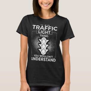 Camiseta Sinal de semáforo vermelho amarelo verde parada