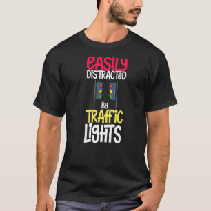 Camiseta Sinal de semáforo vermelho amarelo verde parada