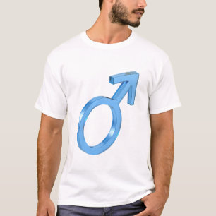 Camiseta Sinal de sexo masculino de vidro azul