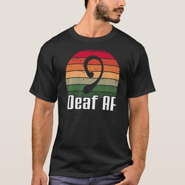 Camiseta Sinal de Sinal AF surdo ASL Prêmio de Consciência  (Frente)