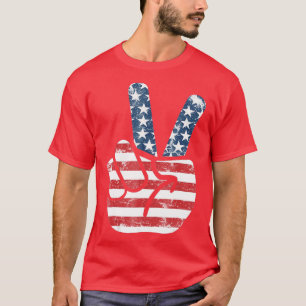 Camiseta Sinal de Sinalizador de Paz Incrível 4 de julho Li