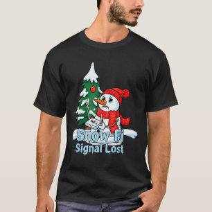 Camiseta Sinal de Snow-fi Perdido Arte de Natal de Boneco d