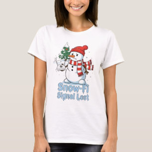 Camiseta Sinal de Snow-Fi Perdido Boneco de Neve Natal Dive