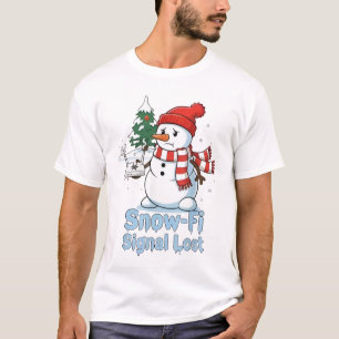 Camiseta Sinal de Snow-Fi Perdido Boneco de Neve Natal Dive