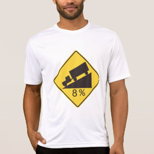 Camiseta Sinal de Tráfego de Declive Íngreme Caminhão Trans