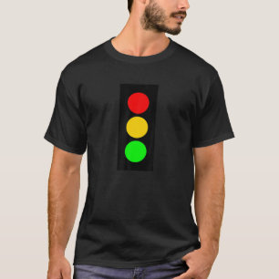 Camiseta Sinal de Tráfego Parar-Cuidado-Parar Luz