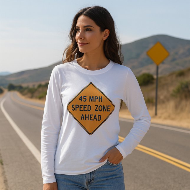 Camiseta Sinal de tráfego personalizado na frente da zona d (Criador carregado)