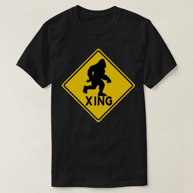 Camiseta Sinal de tráfego XING YETI SASQUATCH PASSAGEM (Frente do Design)