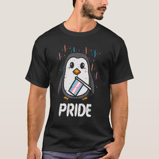 Camiseta Sinal De Transgênero Pguin Lgbt O Orgulho Trans E (Frente)