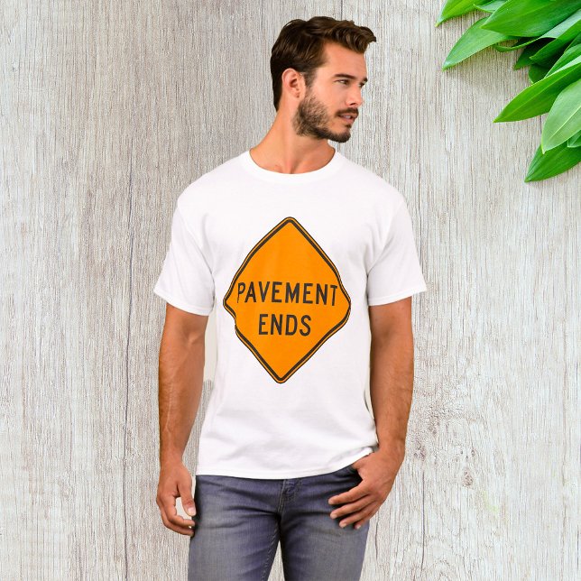 Camiseta Sinal de Trânsito de Fim de Pavimento Aviso (Criador carregado)