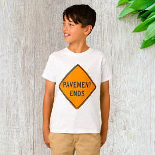 Camiseta Sinal de Trânsito de Fim de Pavimento Aviso