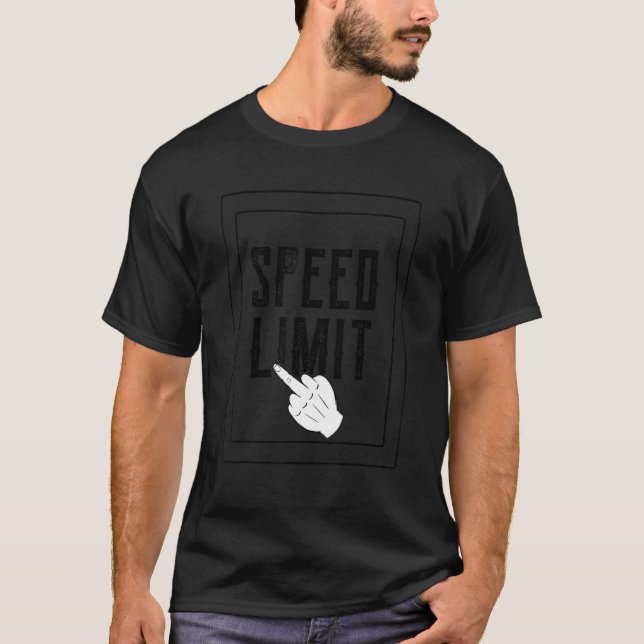 Camiseta Sinal de trânsito de Finger Street com limite de v (Frente)