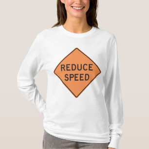 Camiseta Sinal de Trânsito Diamante Laranja Reduzir Velocid