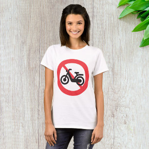 Camiseta Sinal de Trânsito Proibido Motocicletas