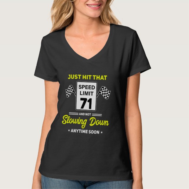 Camiseta Sinal de velocidade de aniversário de 711000000000 (Frente)