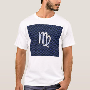 Camiseta Sinal de Virgo Zodiac no Estilo de Fibra de Carbon