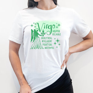 Camiseta Sinal de Virgo Zodiac Traços de Personalidade Horo