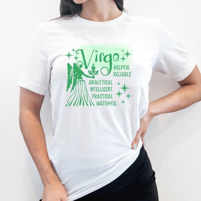 Camiseta Sinal de Virgo Zodiac Traços de Personalidade Horo (Criador carregado)