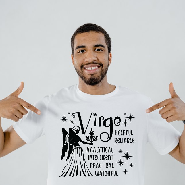 Camiseta Sinal de Virgo Zodiac Traços de Personalidade Horo (Criador carregado)