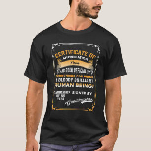 Camiseta Sinal De Vovô De Certificado De Mens Do Ano