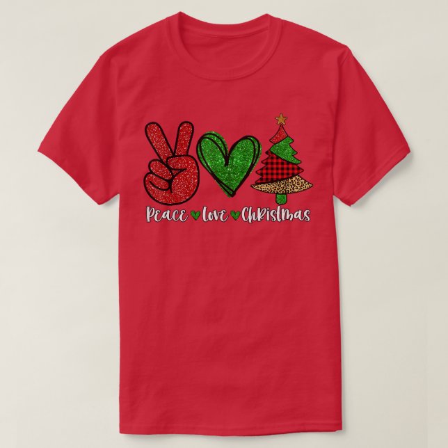 Camiseta Sinal de Xadrez de Natal da Paz Chris (Frente do Design)
