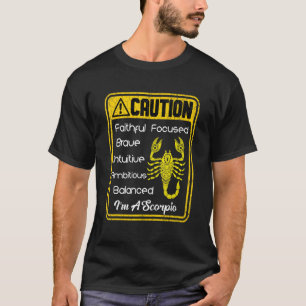 Camiseta Sinal de Zodíaco Caução Sou Escorpião Mulheres