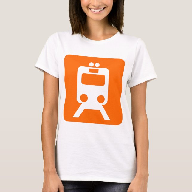 Camiseta Sinal do comboio - Laranja (Frente)