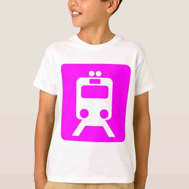 Camiseta Sinal do comboio - Magenta (Frente)