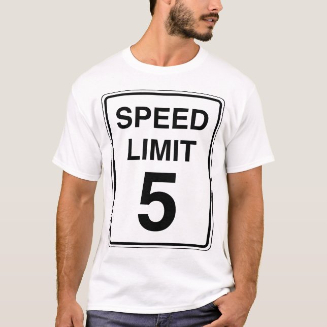 Camiseta Sinal do limite de velocidade 5 (Frente)