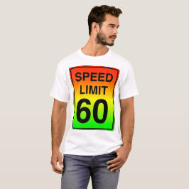 Camiseta Sinal do limite de velocidade 60 com cores do