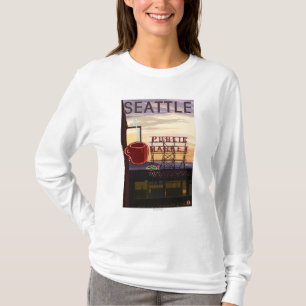 Camiseta Sinal do mercado do lugar de SeattlePike e opiniã