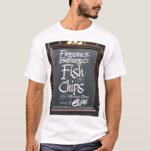 Camiseta Sinal do peixe com batatas fritas