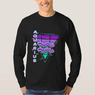 Camiseta Sinal do Zodíaco Aquário Estética Vaporwave Anos 8