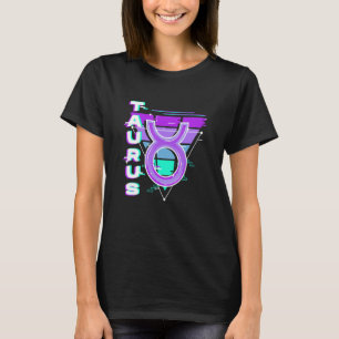 Camiseta Sinal do Zodíaco Touro Estética Vaporwave Anos 80 