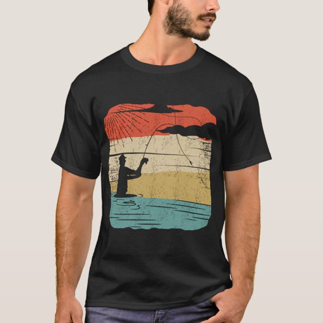 Camiseta Sinal e emblema do torneio de pesca (Frente)